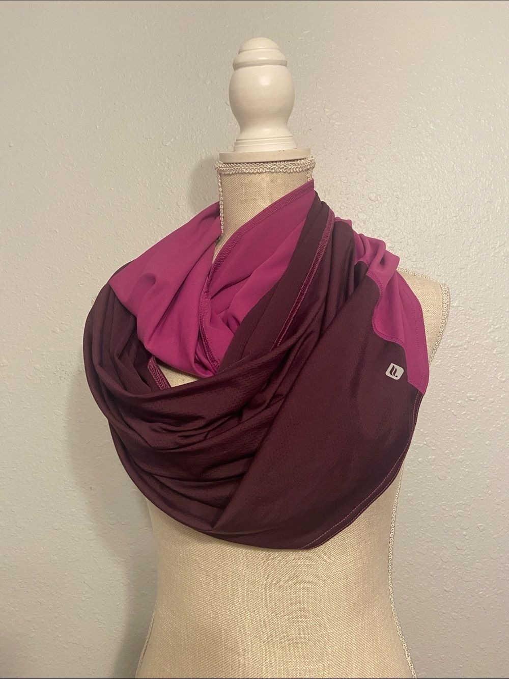 Fabletics Two Tone Purple Infinity Wrap Scarf